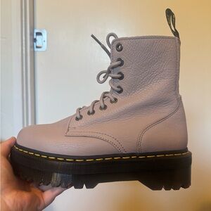 Dr. Martens Light Gray Combat Boots